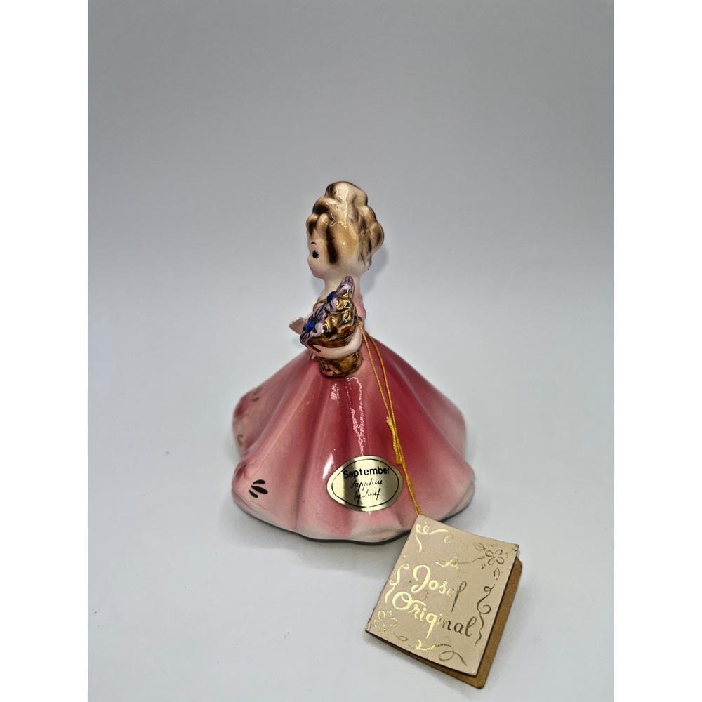 VINTAGE MID-CENTURY JAPAN JOSEF ORIGINAL SEPTEMBER SAPPHIRE GIRL FIGURINE W/TAGS - Picture 4 of 16